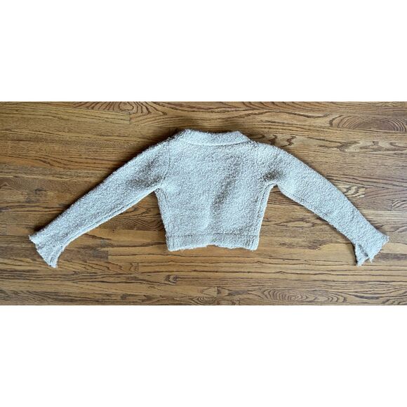 SER.O.YA Beige Bora Boucle Gold Hardware Y2K Cardigan Sweater   Women's Size XS - Picture 5 of 8